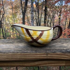 Vernonware Organdie Plaid Vintage Gravy Dish